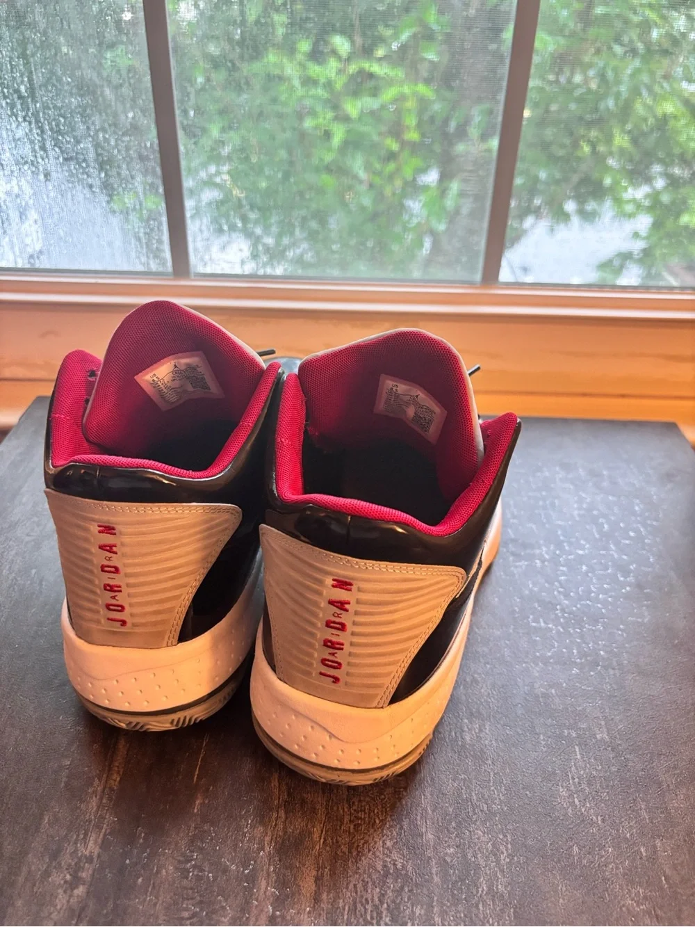 Men’s Black Red and White Jordan Sneakers